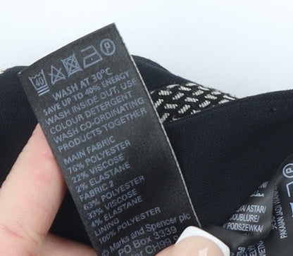 Marks and Spencer Women’s Black Size 8 Tailored Houndstooth Blazer