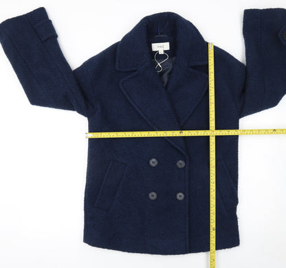 Marks and Spencer Women's Blue Wool Blend Double-Breasted Blazer UK 8