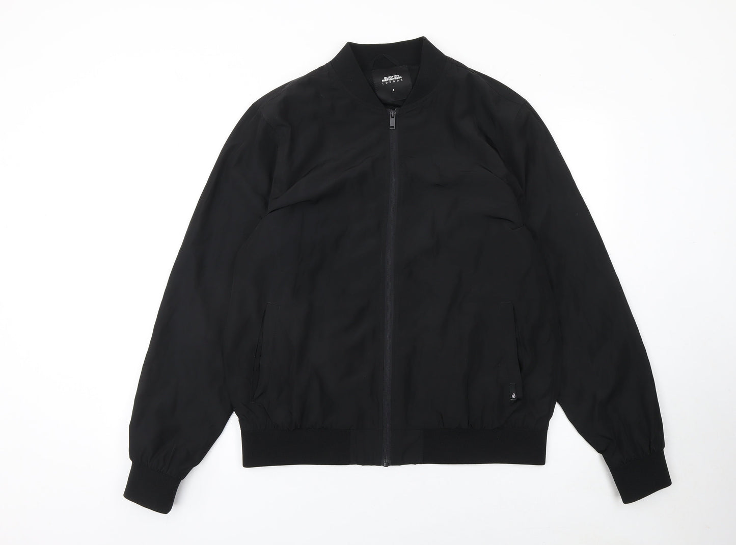 Mens UK Size L Burton Menswear London Black Bomber Jacket