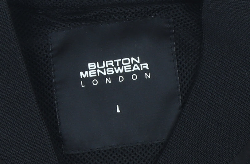 Mens UK Size L Burton Menswear London Black Bomber Jacket