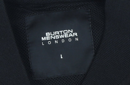 Mens UK Size L Burton Menswear London Black Bomber Jacket