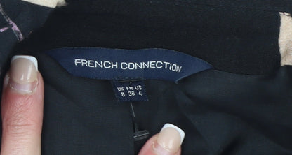 French Connection Women Black Floral Long Sleeve Blazer Size 8