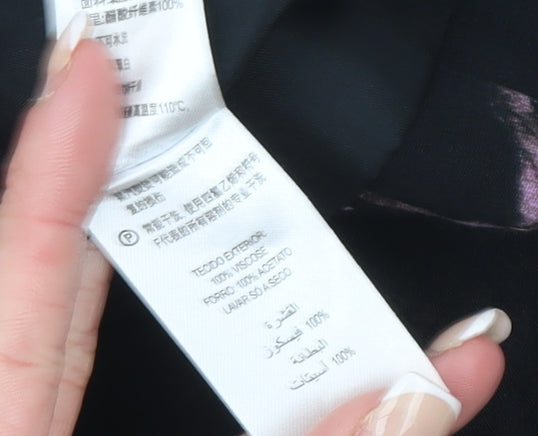 French Connection Women Black Floral Long Sleeve Blazer Size 8