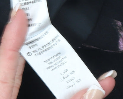 French Connection Women Black Floral Long Sleeve Blazer Size 8