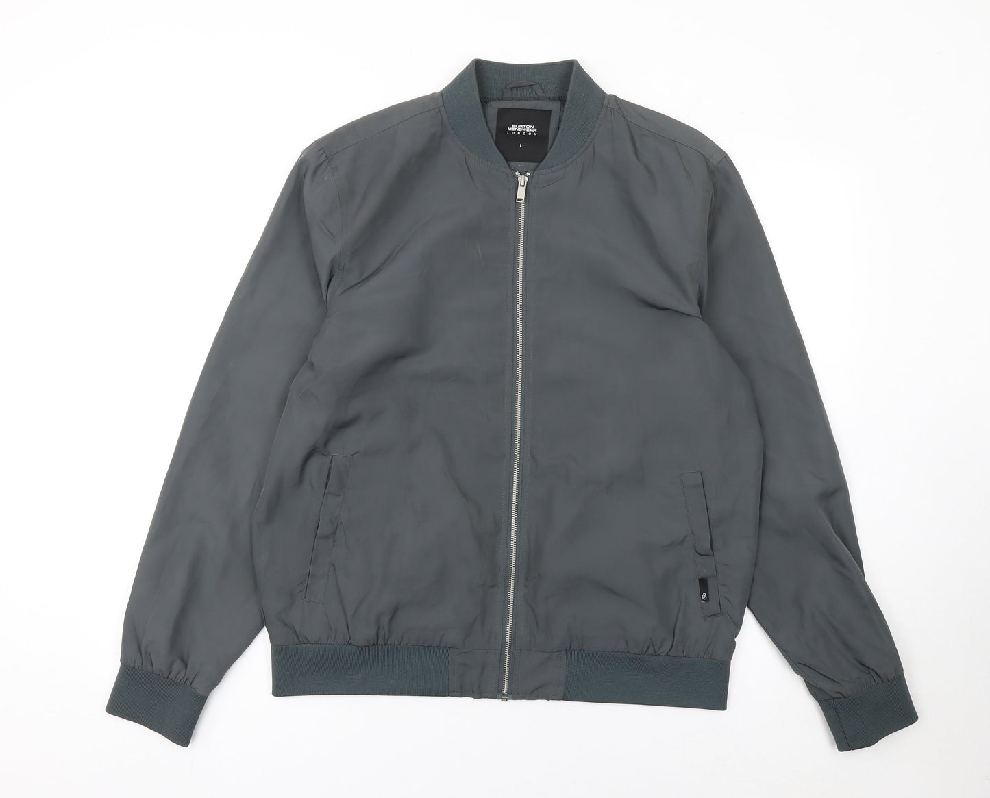 Mens UK Size L Burton Menswear London Grey Bomber Jacket