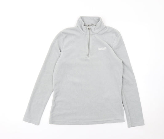 Regatta Women's Grey 1/2 Zip Fleece Sweatshirt UK 10 Outdoor Warm Top