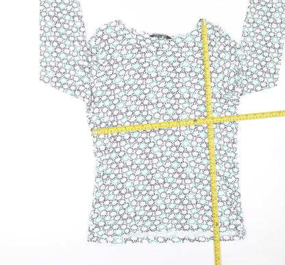 Bonmarché Women's Multicoloured Floral Cotton Long Sleeve T-Shirt Size 18