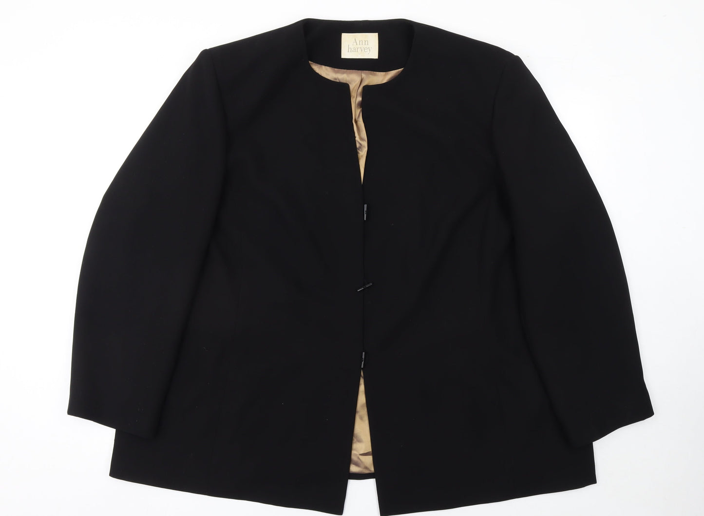 Ann Harvey Women's Black Long Sleeve Suit Jacket UK 24 Classic Blazer