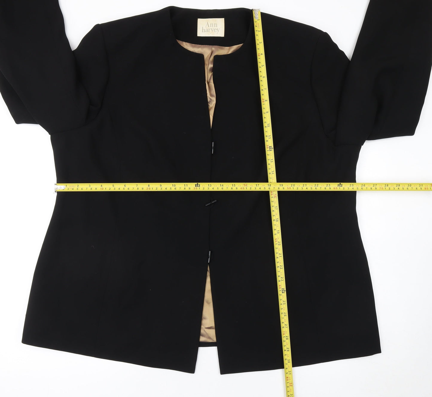 Ann Harvey Women's Black Long Sleeve Suit Jacket UK 24 Classic Blazer