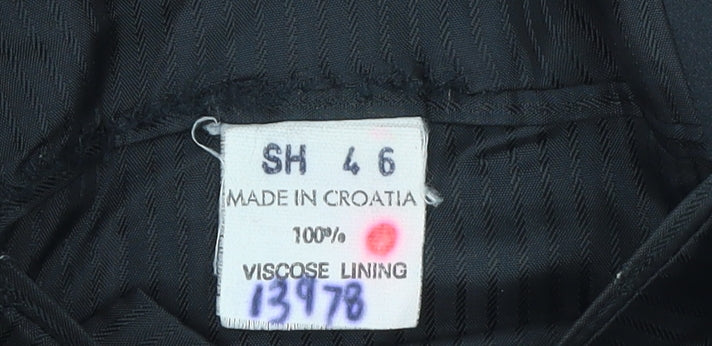 Mens UK Size 46 Varteks Regular Black Suit Jacket