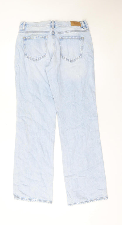 Unisex Adultss UK Size M Stradivarius Regular Fit Straight Blue Jeans