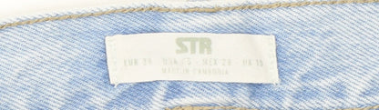Unisex Adultss UK Size M Stradivarius Regular Fit Straight Blue Jeans