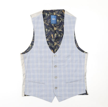 Mens UK Size 8R spin Regular Blue Suit Waistcoat