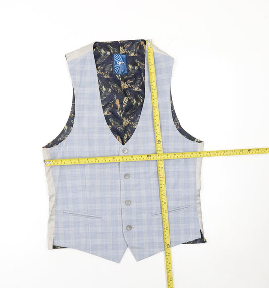 Mens UK Size 8R spin Regular Blue Suit Waistcoat
