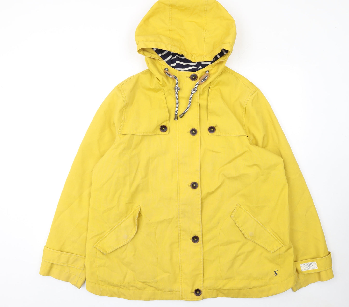 Joules Women’s Yellow Waterproof Rain Coat Jacket UK 18 Hooded