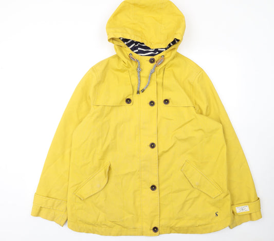 Joules Women’s Yellow Waterproof Rain Coat Jacket UK 18 Hooded
