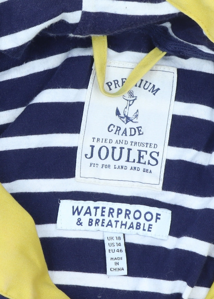 Joules Women’s Yellow Waterproof Rain Coat Jacket UK 18 Hooded