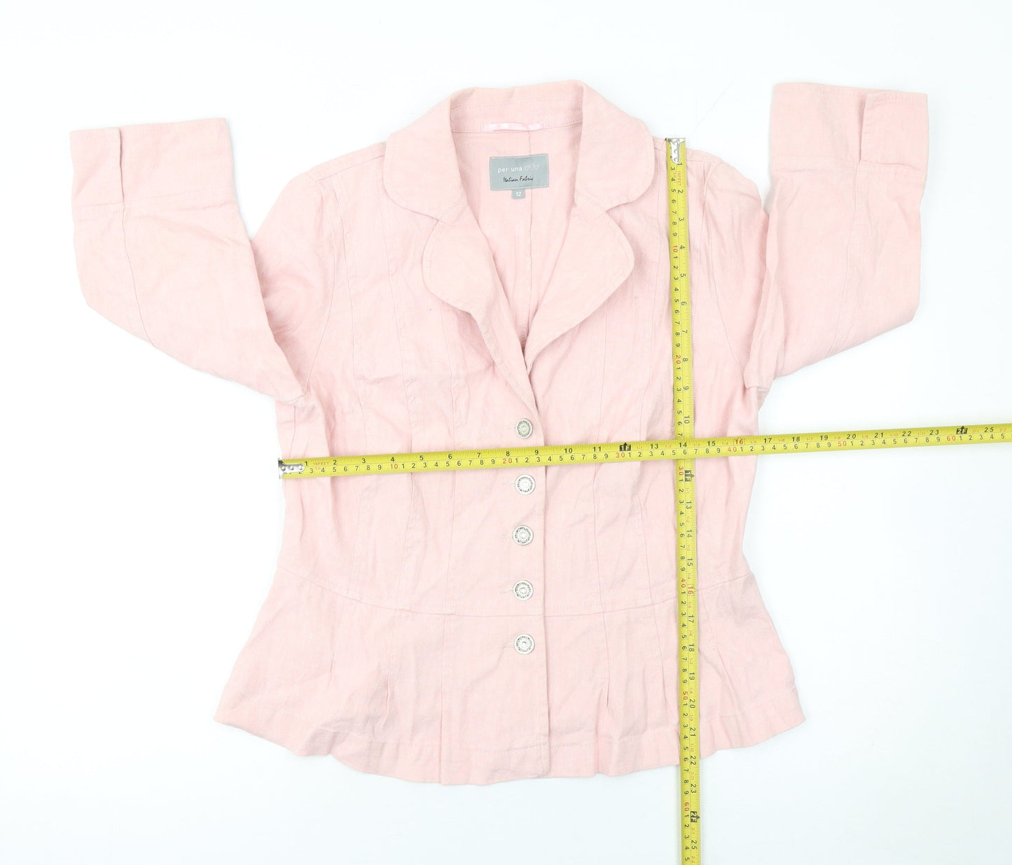 Marks and Spencer Per Una Pink Linen Blend Suit Jacket Size 12
