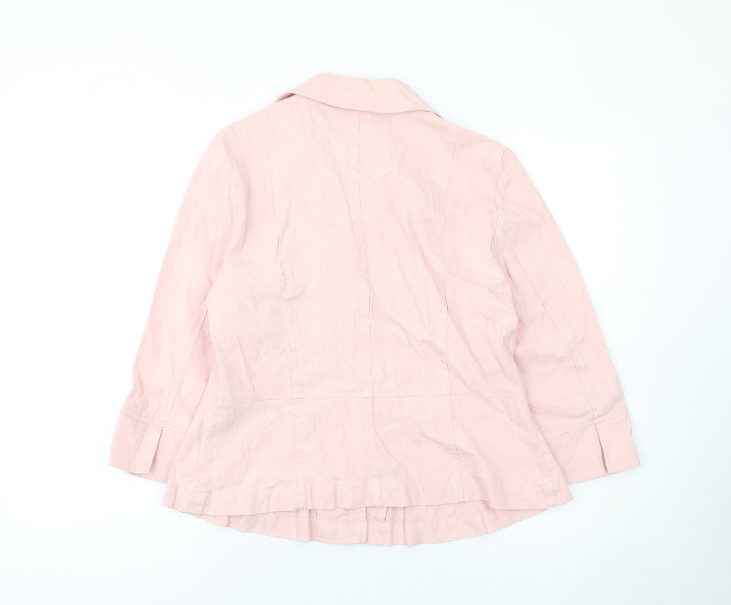 Marks and Spencer Per Una Pink Linen Blend Suit Jacket Size 12