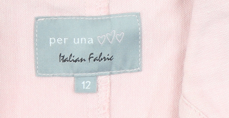 Marks and Spencer Per Una Pink Linen Blend Suit Jacket Size 12