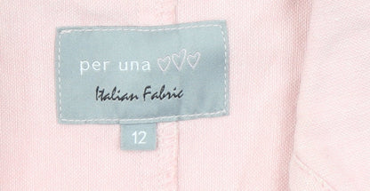 Marks and Spencer Per Una Pink Linen Blend Suit Jacket Size 12