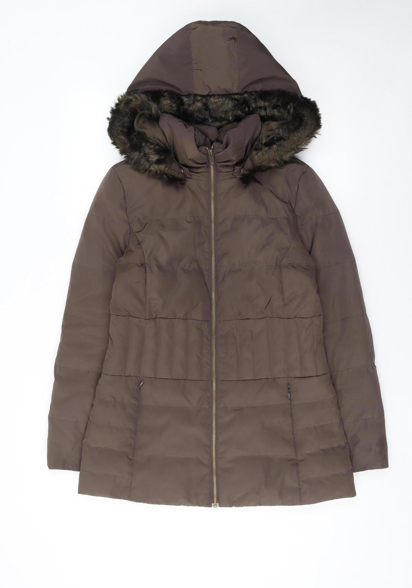 Womens UK Size 10 Phase Eight Brown Puffer Jacket
