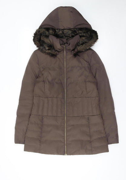 Womens UK Size 10 Phase Eight Brown Puffer Jacket