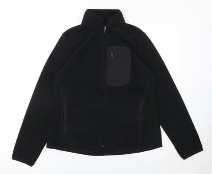 Marks and Spencer Women's Black Fleece Full Zip Activewear Jacket Size 12