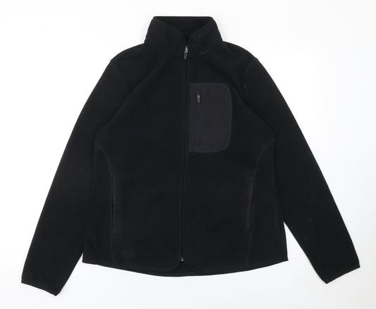 Marks and Spencer Women's Black Fleece Full Zip Activewear Jacket Size 12