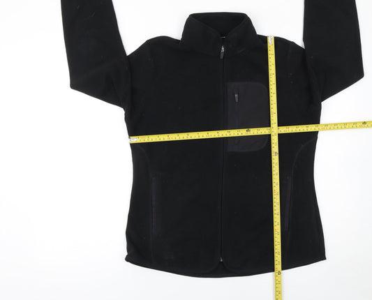 Marks and Spencer Women's Black Fleece Full Zip Activewear Jacket Size 12