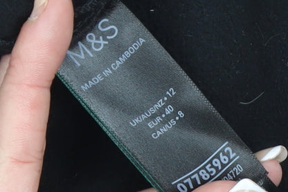 Marks and Spencer Women's Black Fleece Full Zip Activewear Jacket Size 12