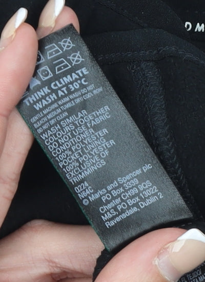 Marks and Spencer Women's Black Fleece Full Zip Activewear Jacket Size 12