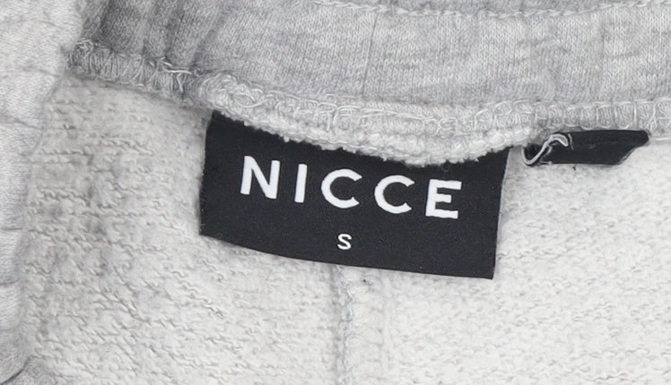 NICCE Mens Grey Cargo Jogger Trousers Size S Elastic Waist