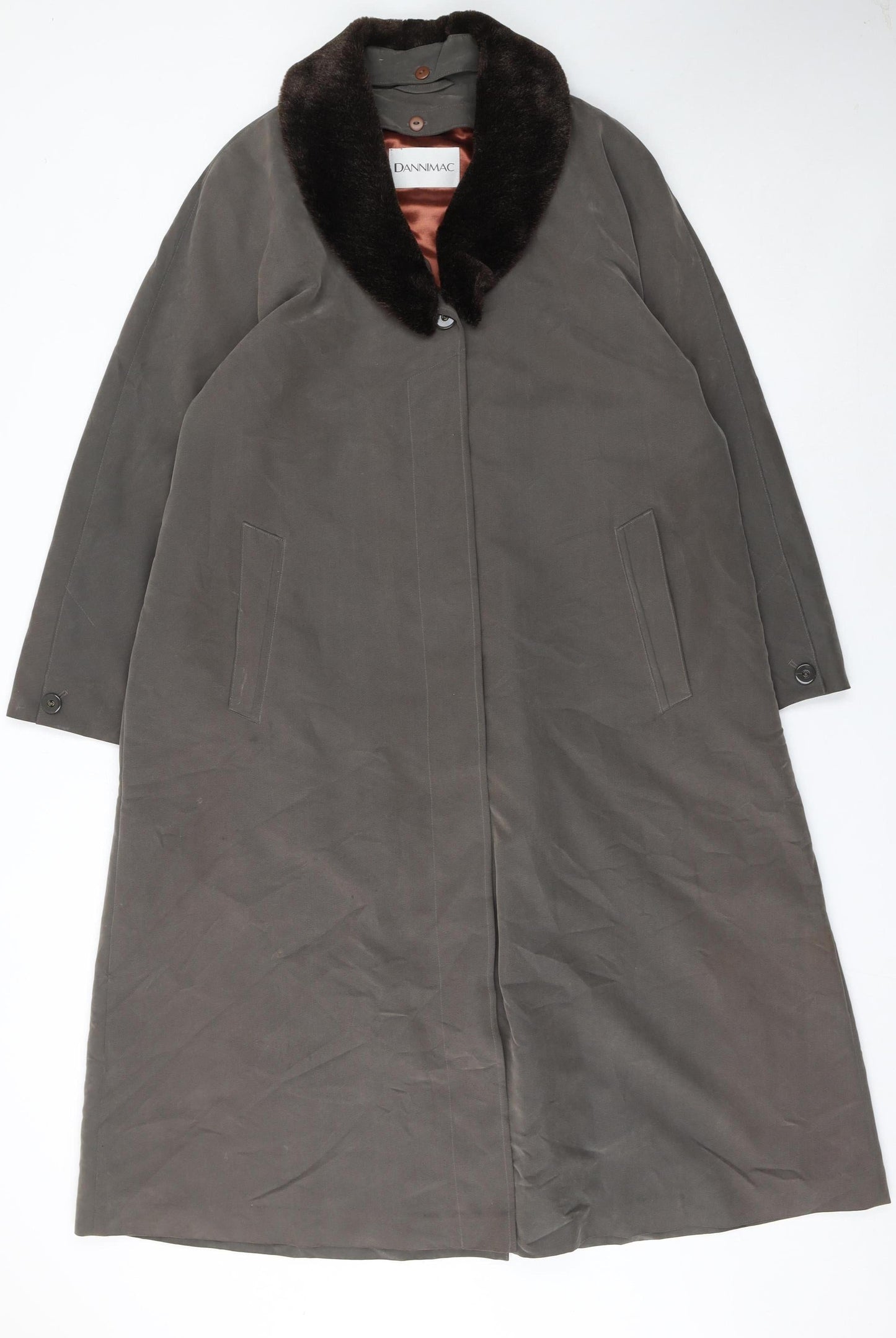 Womens UK Size M Dannimac Brown Overcoat