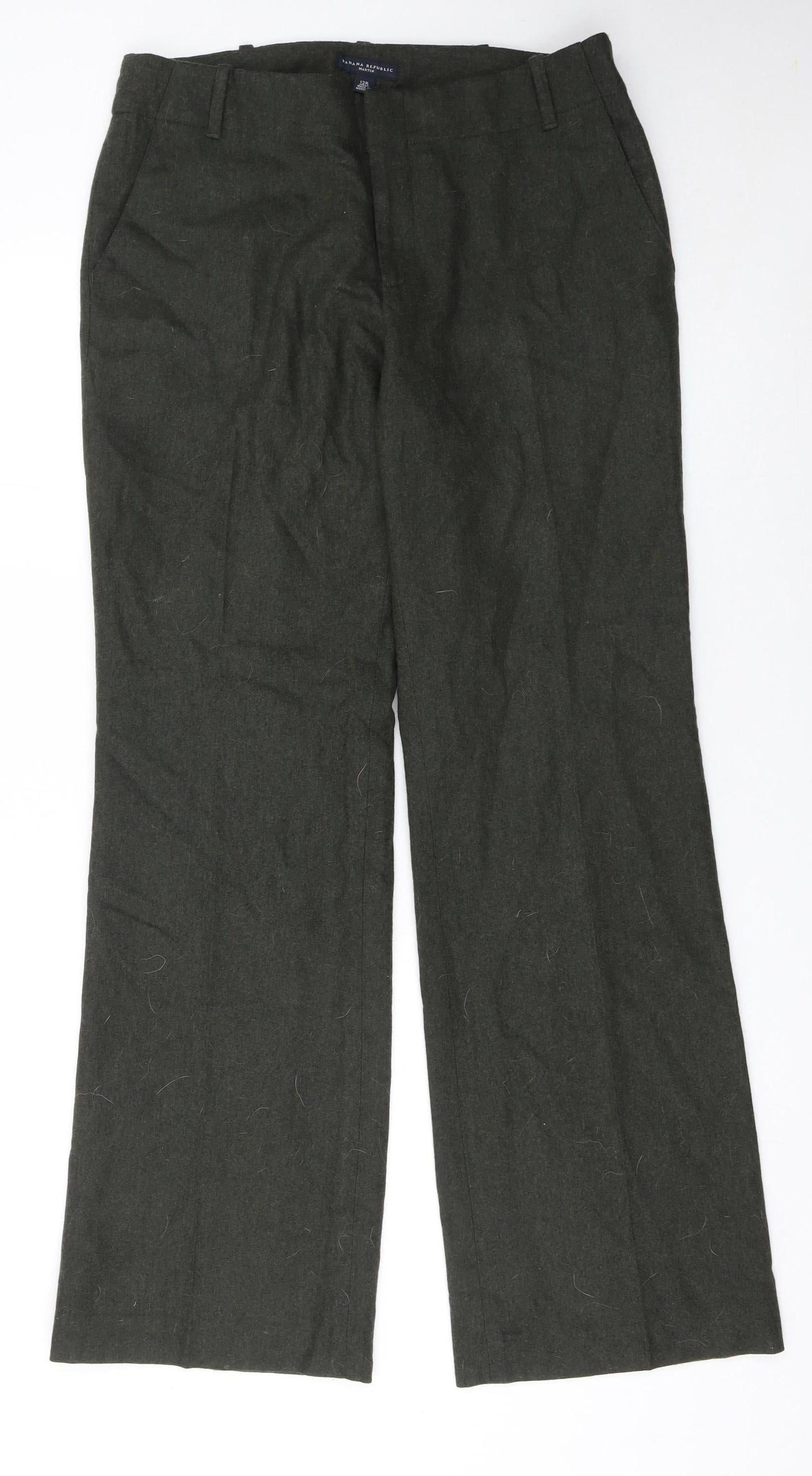 Banana Republic Women Green Wool Cashmere Dress Pants Size 12R