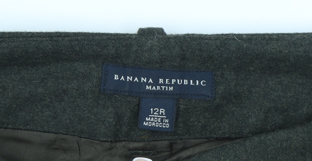 Banana Republic Women Green Wool Cashmere Dress Pants Size 12R