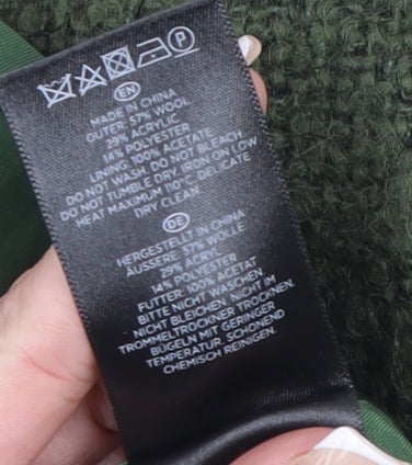 Hobbs Women Green Wool Blend Tweed Pencil Skirt Size 12