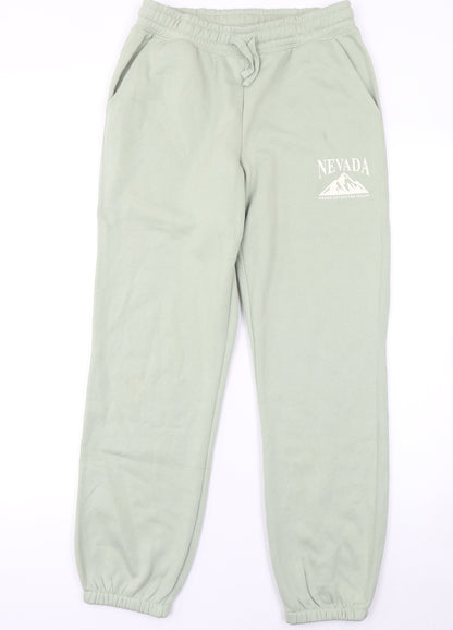 Primark Womens Green Jogger Trousers XS Fleece Comfort Casual