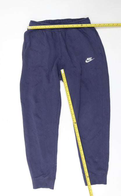 Nike Men's Blue Sweatpants M Regular Fit Comfort Logo Joggers