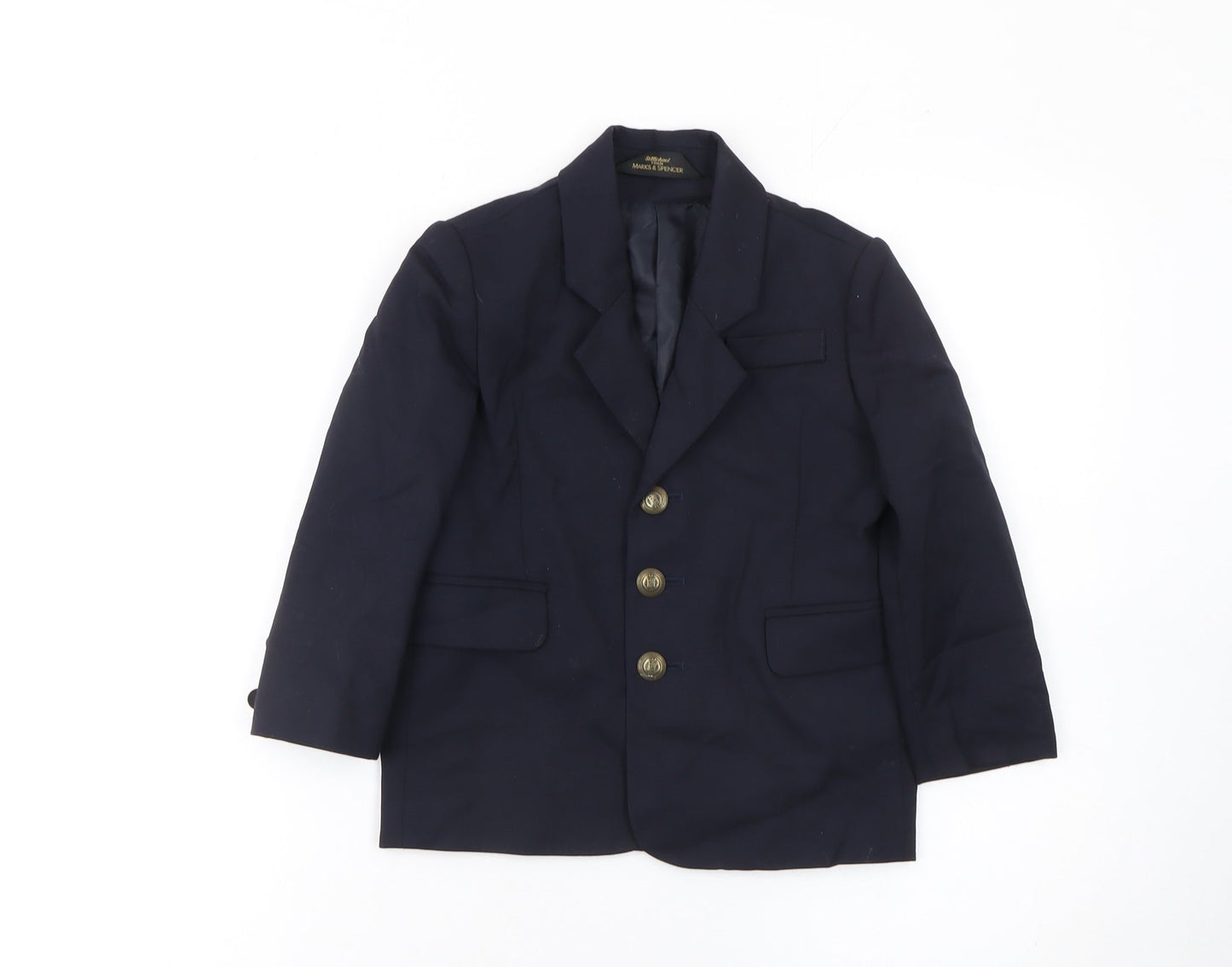 Marks and Spencer Boys Blue Wool Blazer 4 Years Formal Jacket