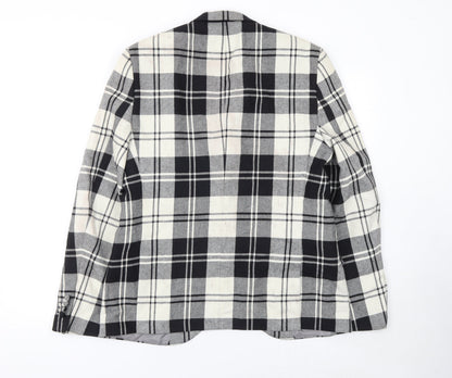 Heart and Dagger Men's Black Check Wool Blend Slim Fit Blazer Jacket