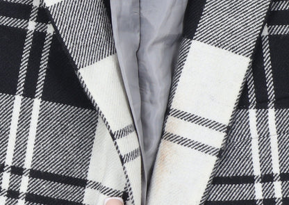 Heart and Dagger Men's Black Check Wool Blend Slim Fit Blazer Jacket