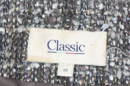 Marks and Spencer Womens Brown Bouclé Blazer Jacket Size 18 Classic Check