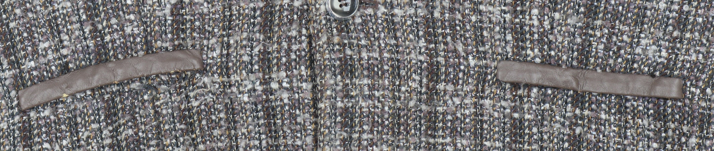 Marks and Spencer Womens Brown Bouclé Blazer Jacket Size 18 Classic Check