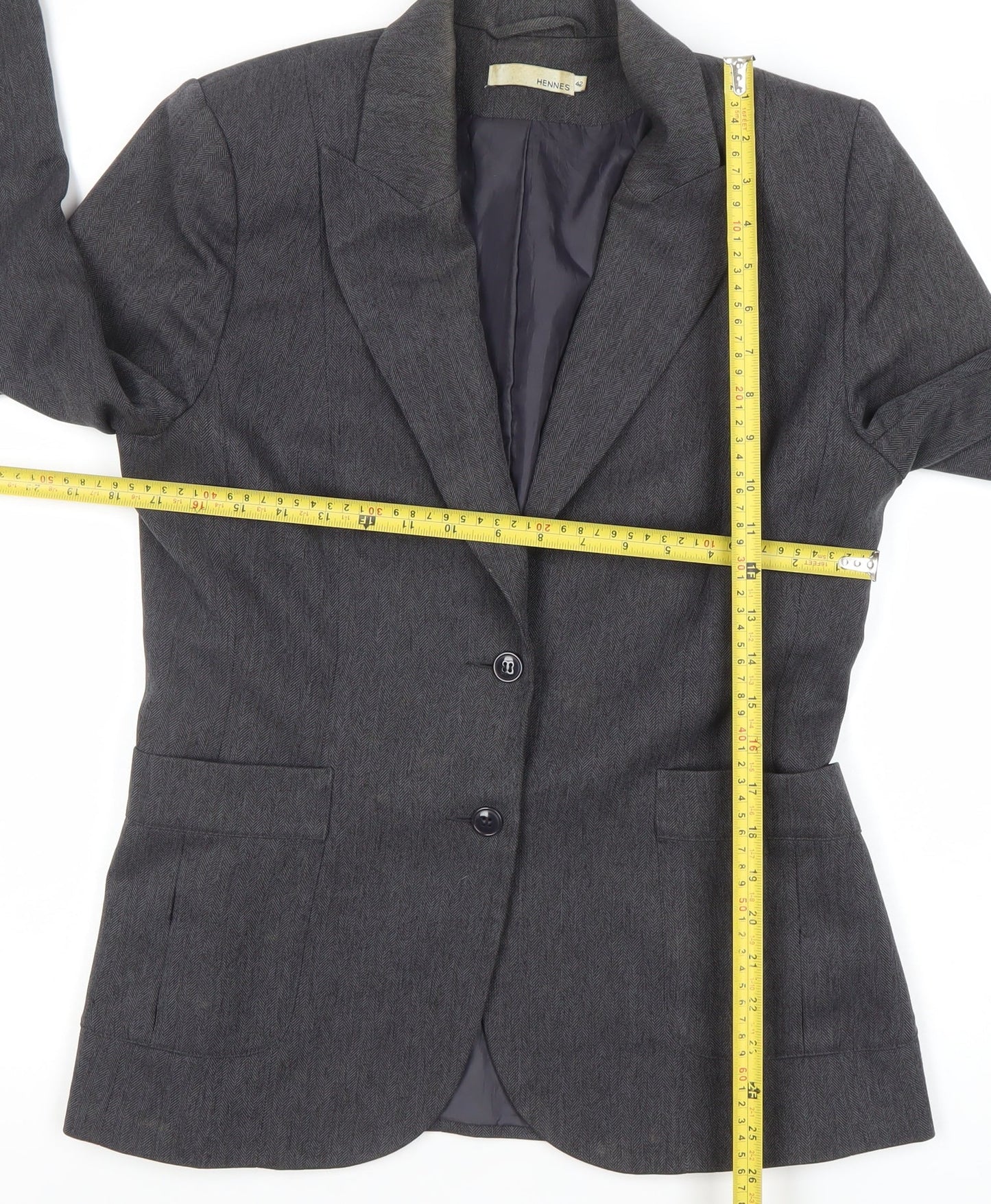Womens UK Size 14 Hennes Regular Grey Blazer