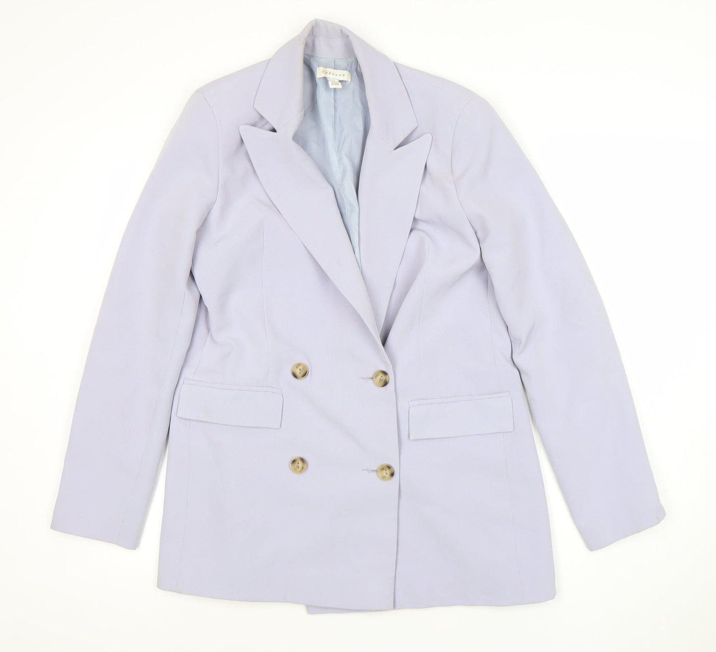 Topshop Women Lavender Double-Breasted Blazer Jacket UK 10