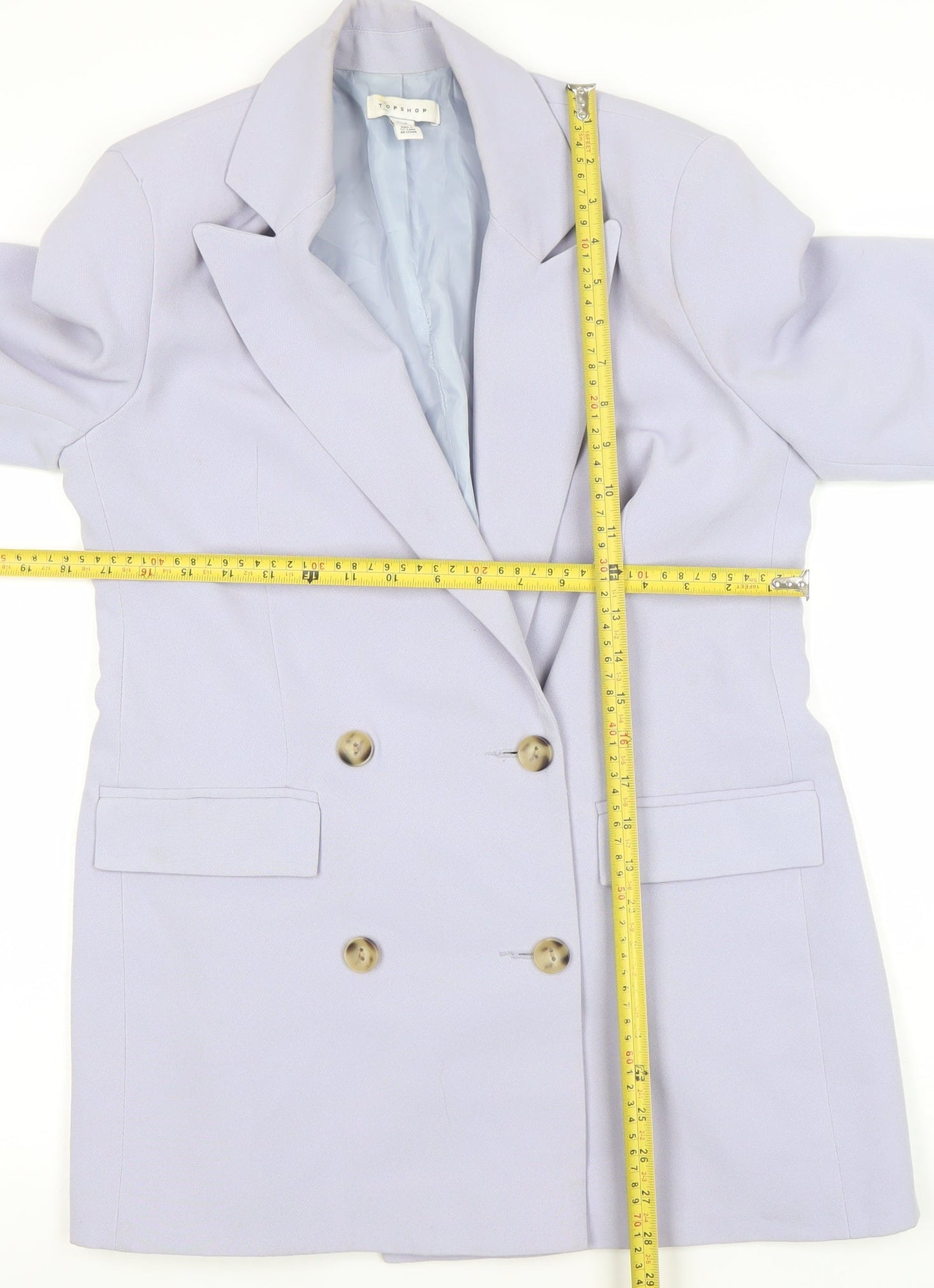 Topshop Women Lavender Double-Breasted Blazer Jacket UK 10