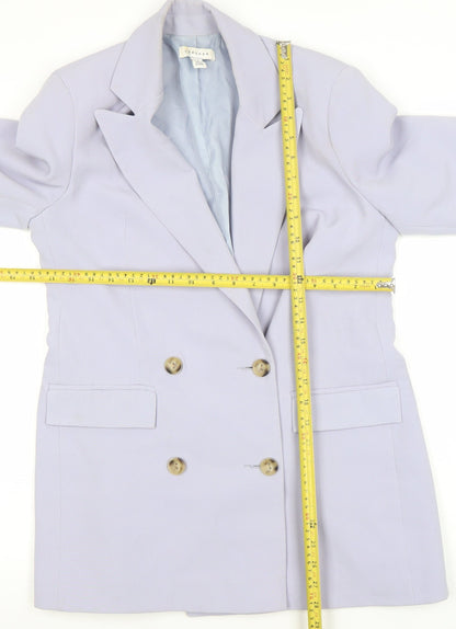Topshop Women Lavender Double-Breasted Blazer Jacket UK 10