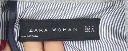 Zara Woman Grey Two-Button Blazer Jacket Small Regular Fit