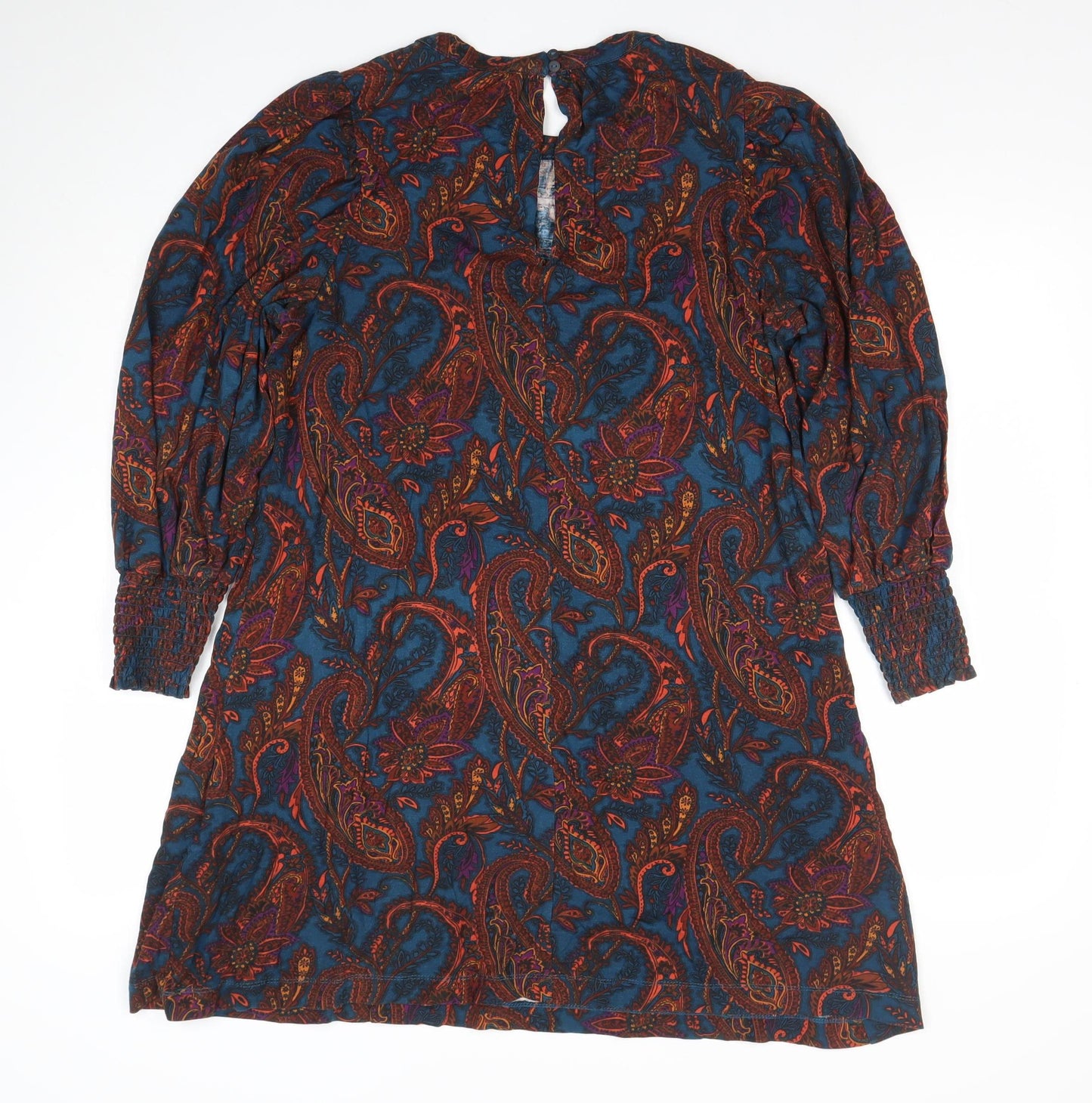 Next Womens Multicoloured Paisley Long Sleeve Shift Dress Size 12